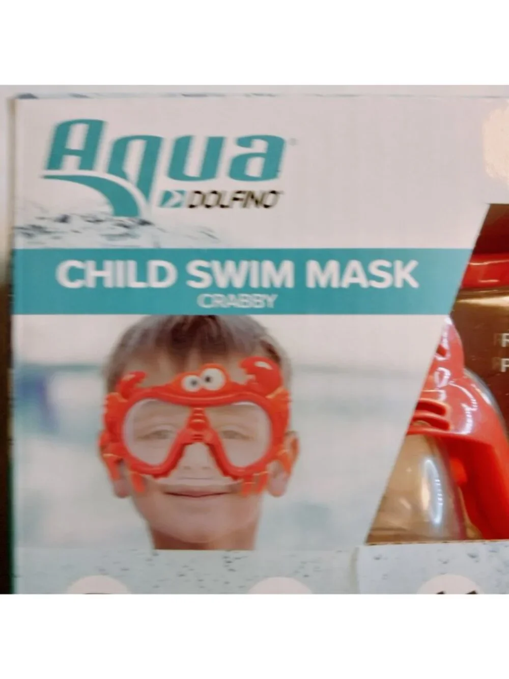 Aqua Dolphino Kids Swim Mask Crabby Latex Free Hypoallergenic Polycarbonate Lens